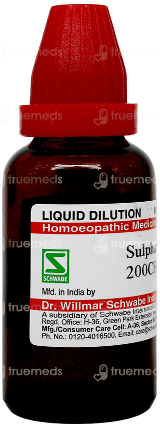 Dr Willmar Schwabe Sulphur 200Ch Dilution 30Ml